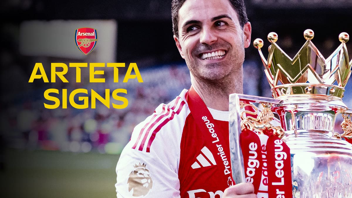 Arsenal boss Mikel Arteta signs a new deal with the Premier League champions