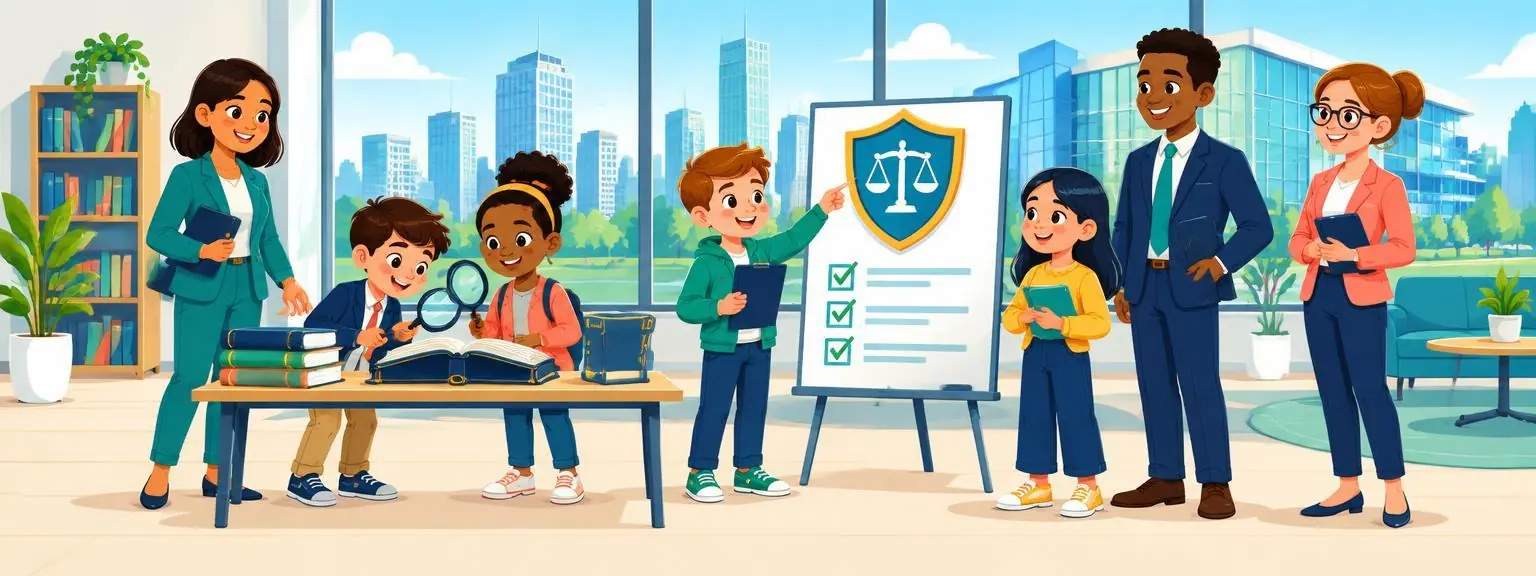 Children exploring legal rules with compliance experts